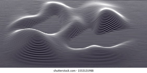 Vector signal amplitude in 3d space. Sound vibration.