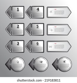 Vector signal, banners gradient tags.