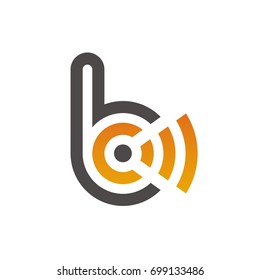 Vector Signal Orange Letter B Logo