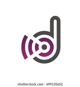 Vector Signal Purple Letter D Logo Technology