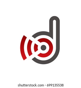 Vector Signal Red Letter D Logo Technology