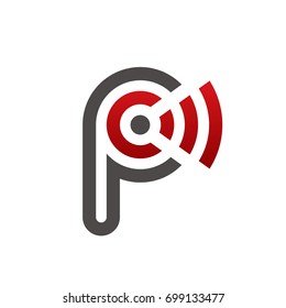 Vector Signal Red Letter P Logo