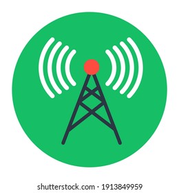 
A vector of signal tower in modern flat rounded style 