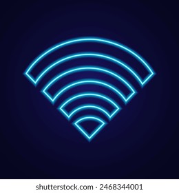 Vector signal wifi sign neon effect. Fully vector effect without raster effects. Editable color