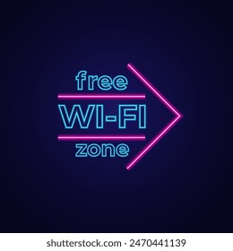 Vector signal wifi sign neon effect. Fully vector effect without raster effects