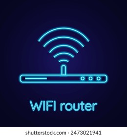 Vector signal wifi sign neon effect. Fully vector effect without raster effects. Editable color