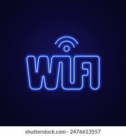 Vector signal wifi sign neon effect. Fully vector . Editable color