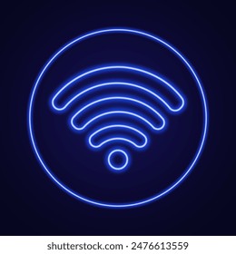 Vector signal wifi sign neon effect. Fully vector effect without raster effects. Editable color