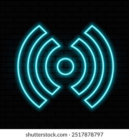 Vector signal wifi sign neon effect. Fully vector . Editable color.