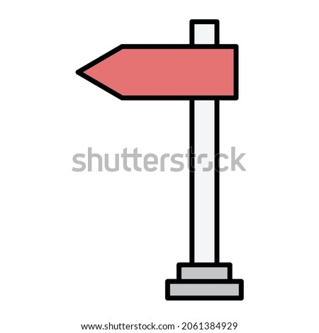 Vector Signboard Left Filled Outline Icon Design

