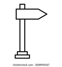 Diseño del icono de contorno de la derecha del panel de señales del vector
