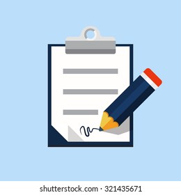Vector signing contract icon