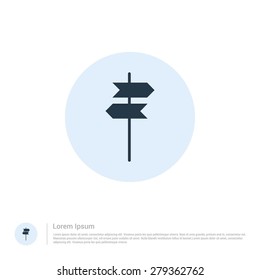 vector signpost icon thin line for web and mobile, modern minimalistic flat design. Vector outline icon and offset colour on light white background