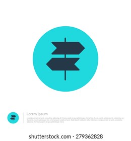 vector signpost icon thin line for web and mobile, modern minimalistic flat design. Vector outline icon and offset colour on light white background