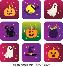 Vector signs, Halloween, symbols for the holiday.
