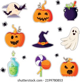 Vector signs, Halloween, symbols for the holiday.

