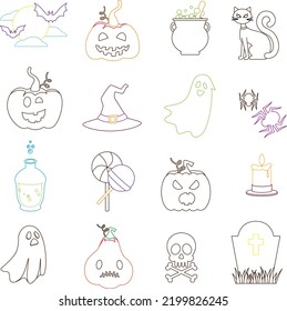 Vector signs, Halloween, symbols for the holiday.
