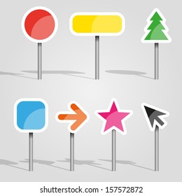 Vector Signs. Road signs. Christmas signs. Transportation signs. Communication.