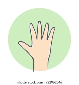 Vector signs and symbols of the fingers drawing hand