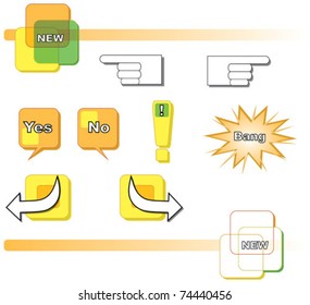 Vector signs, symbols and labels