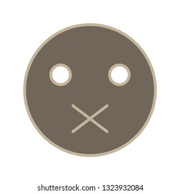  Vector Silent Emoji Icon
