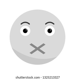  Vector Silent Emoji Icon
