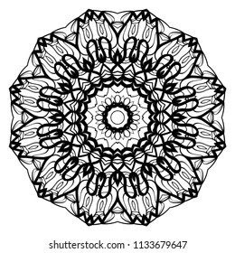 Vector silent mandala. Flower modern design. Vector illustration