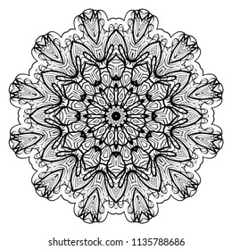 Vector silent mandala. Flower modern design. Vector illustration