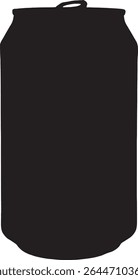 Vector; silhouette of a 33cl open can of drink