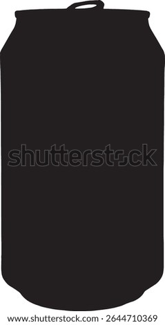 Vector; silhouette of a 33cl open can of drink