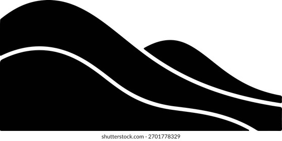 Ilustración de arte de línea de curva de ondas abstractas de silueta de Vector