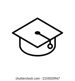 Vector silhouette of an academic hat. Icon isolated on white background