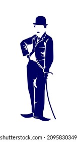 Vector Silhouette Actor Comedian Chaplin