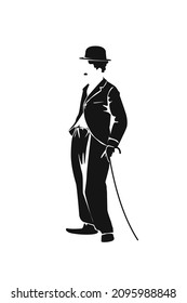 Vector Silhouette Actor Comedian Chaplin