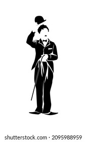 Vector Silhouette Actor Comedian Chaplin