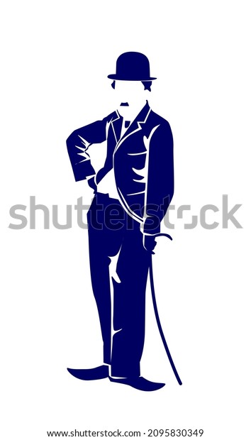 Vector Silhouette Actor Comedian Chaplin Stock Vector Royalty Free