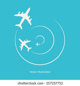 Vector silhouette of aeroplanes for your design