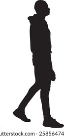 vector; silhouette; african man walking