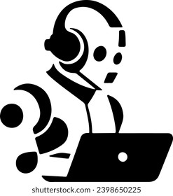 Silueta vectorial de la tecnología empresarial de IA