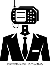 Vector silhouette of AI Business Technology