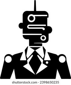 Vector silhouette of AI Business Technology