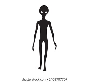  vector silhouette of an  alien 