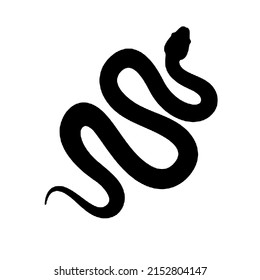 Vector silhouette of an anaconda on a white background.