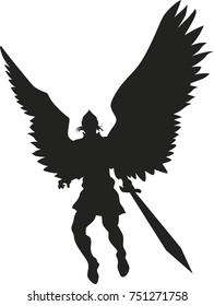 Vector silhouette of an Angel