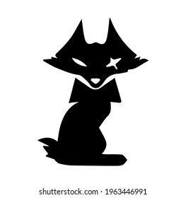 vector silhouette of an angry fox