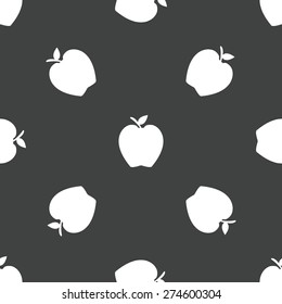 Vector silhouette of an apple repeated on grey background