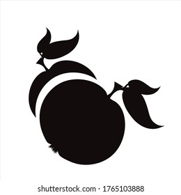 Vector silhouette of apple. Symbol of fruit.