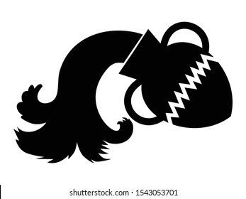 Vector silhouette of Aquarius. Zodiac sign. Motives of astronomy, mythology, science, horoscope, fairy tales, prediction