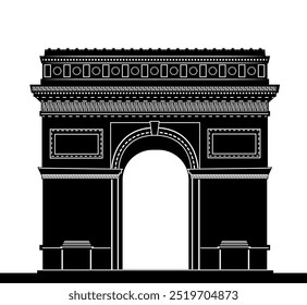 Una silueta de Vector del Arco del Triunfo, ideal para la marca arquitectónica, marketing de viajes o diseños personalizados. Totalmente editable para una variedad de proyectos creativos.