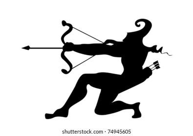 vector silhouette of the arrows on white background